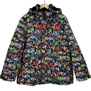 NEW! Boden Brecon Puffer Coat Black Wild Dandelion Detachable Hood WARM | Sz 12
